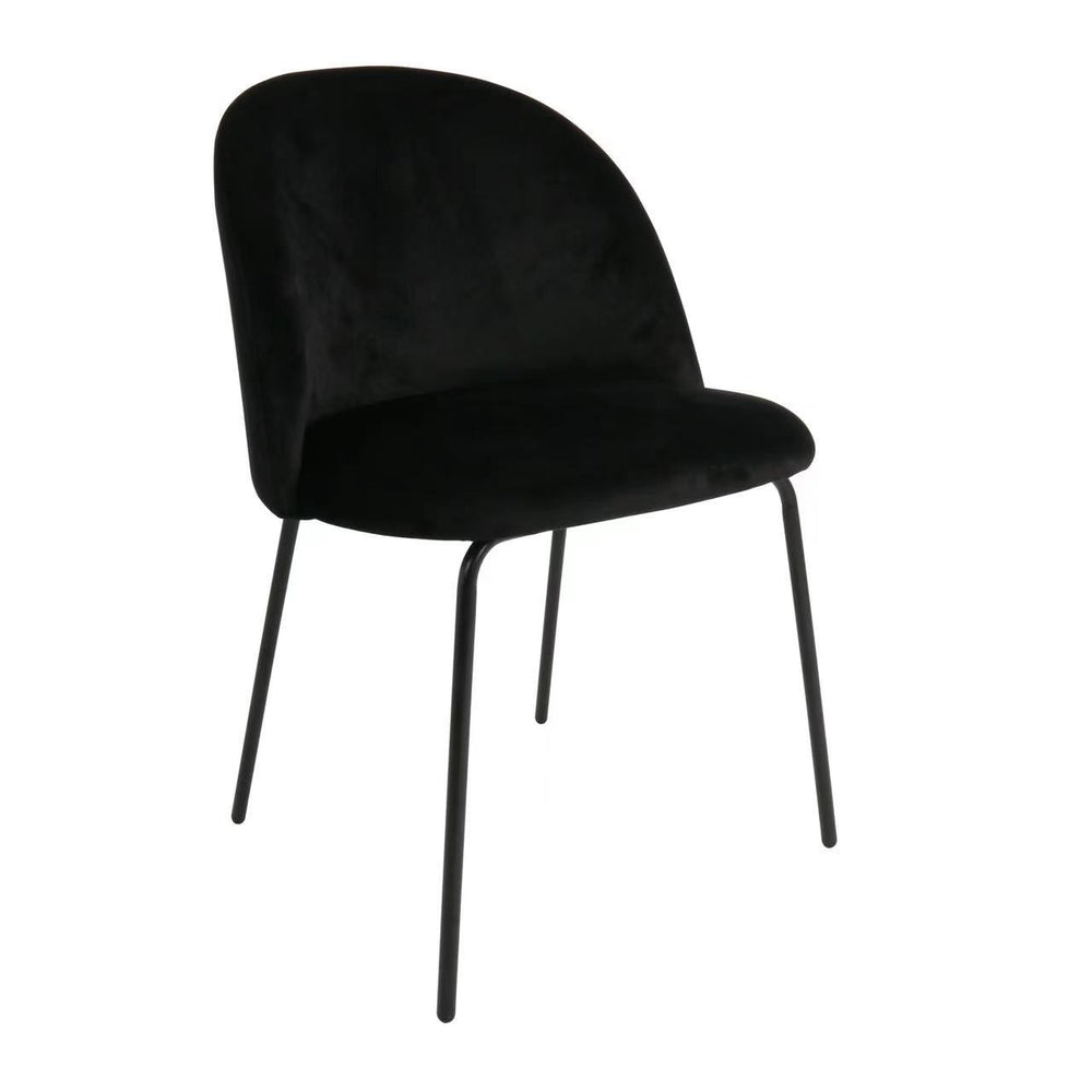 Chaise repas velours noir YATA