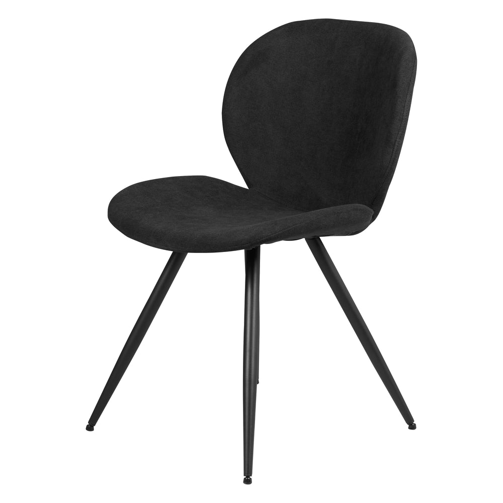 Chaise repas tissu noir Zinia