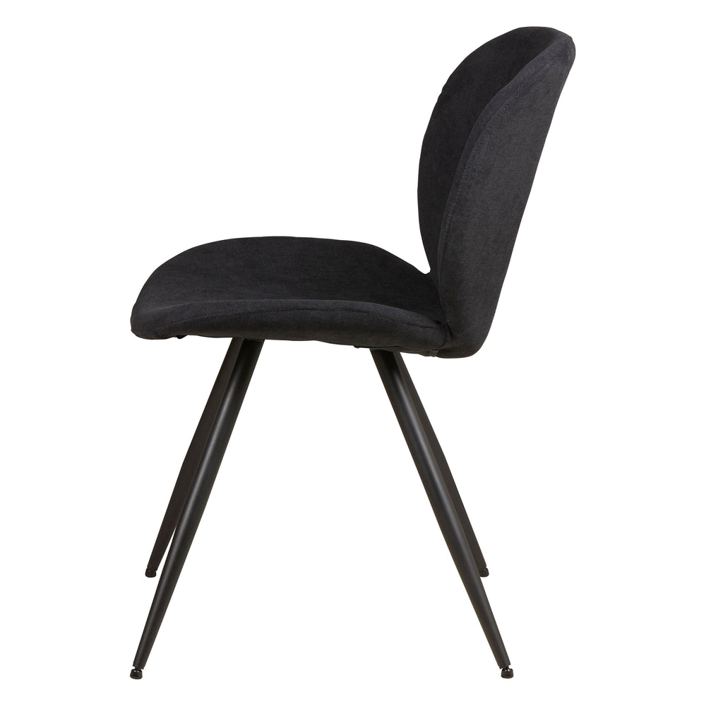 Chaise repas tissu noir Zinia