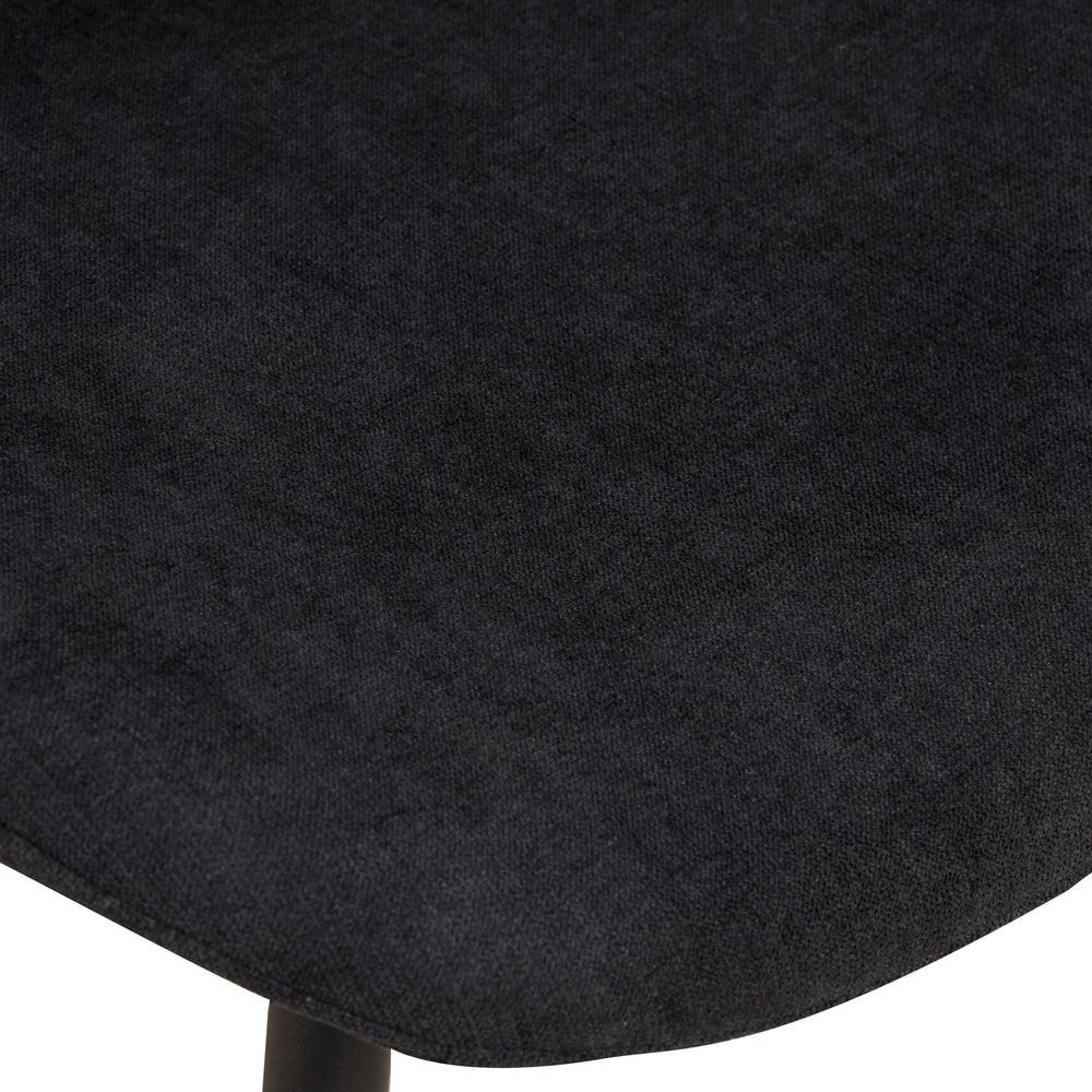 Chaise repas tissu noir Zinia