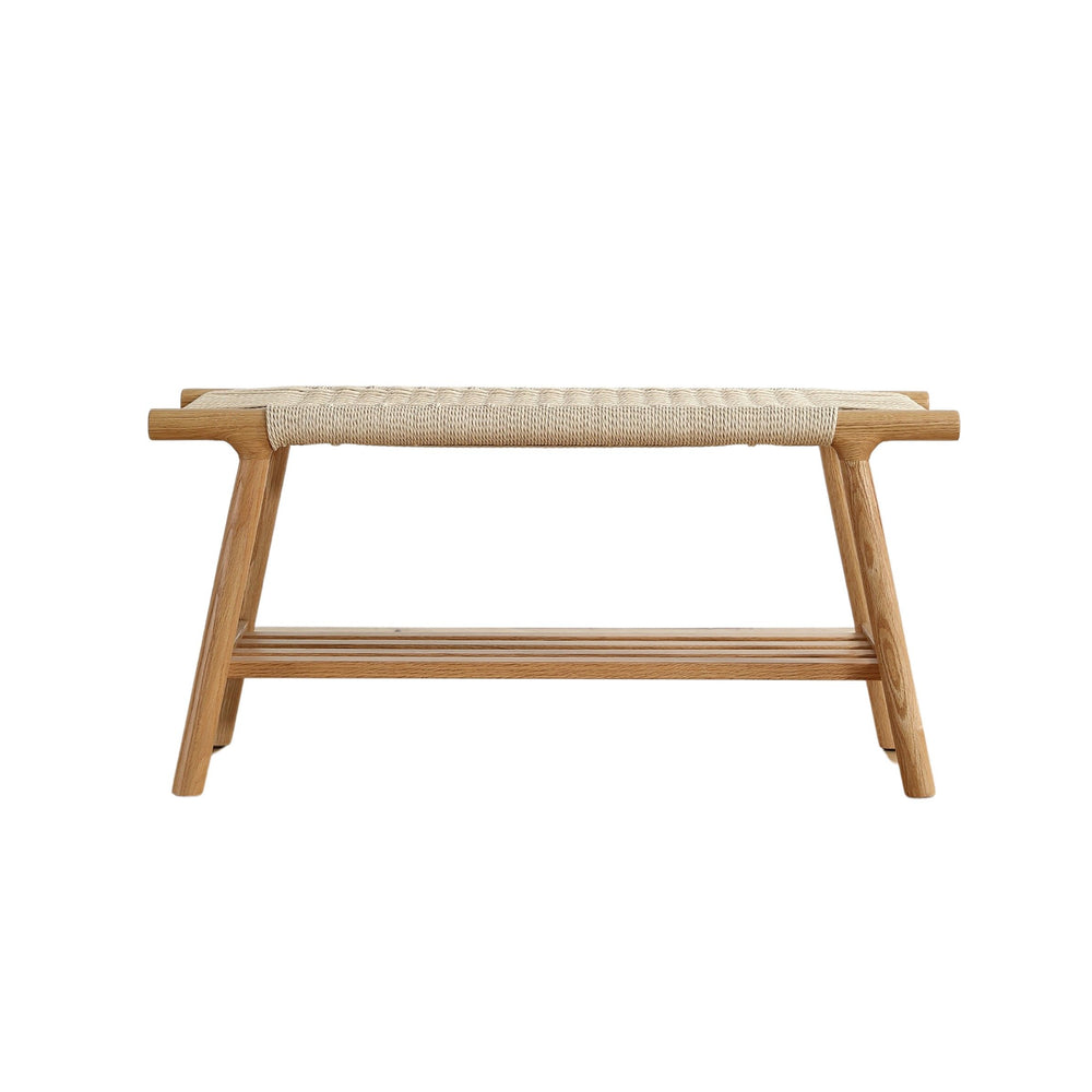 Banc bois chêne et corde 90 cm